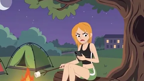 Annoyed at the campsite, from the Leah trailer