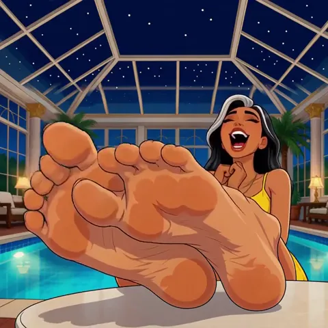 At the pool house